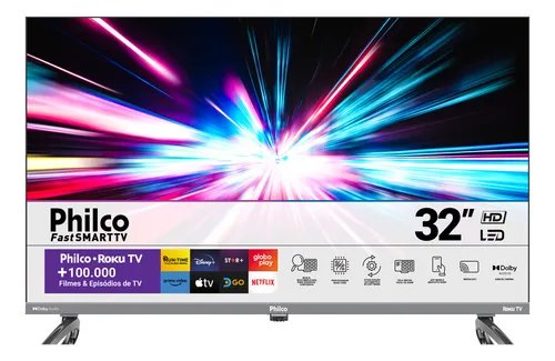 Smart Tv 32 Philco P32vik Roku Led Dolby Audio Hdr Wi-fi 110/220v - R$ 969